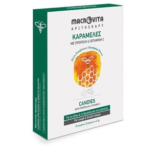 MACROVITA Candies with propolis, vitamin C & herbal extracts (Fennel, Eucalyptus, Anise) 20 Stk